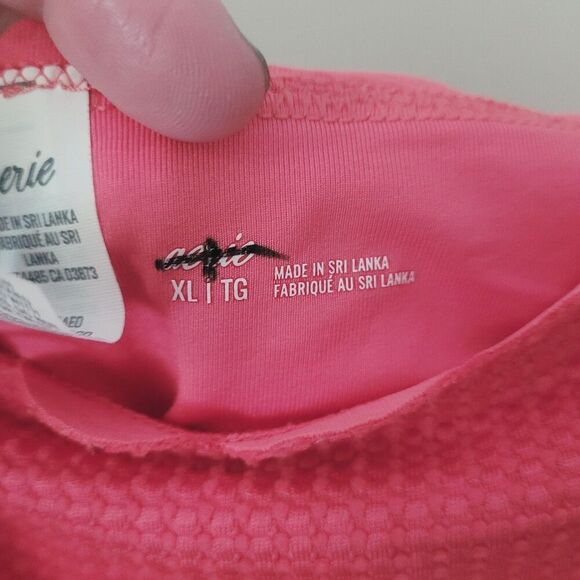 Aerie Scallop Edge Waffle Bikini Bottom in Pink Size Extra Large - Picture 4 of 6